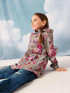 Name It Alfa FLORAL softshell pikem jope tüdrukutele, forest fog