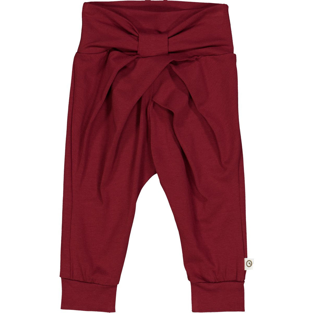 Müsli Cozy me bow pants baby, cabernet
