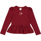 Müsli Apple print l/s T, cabernet