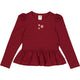 Müsli Apple print l/s T, cabernet
