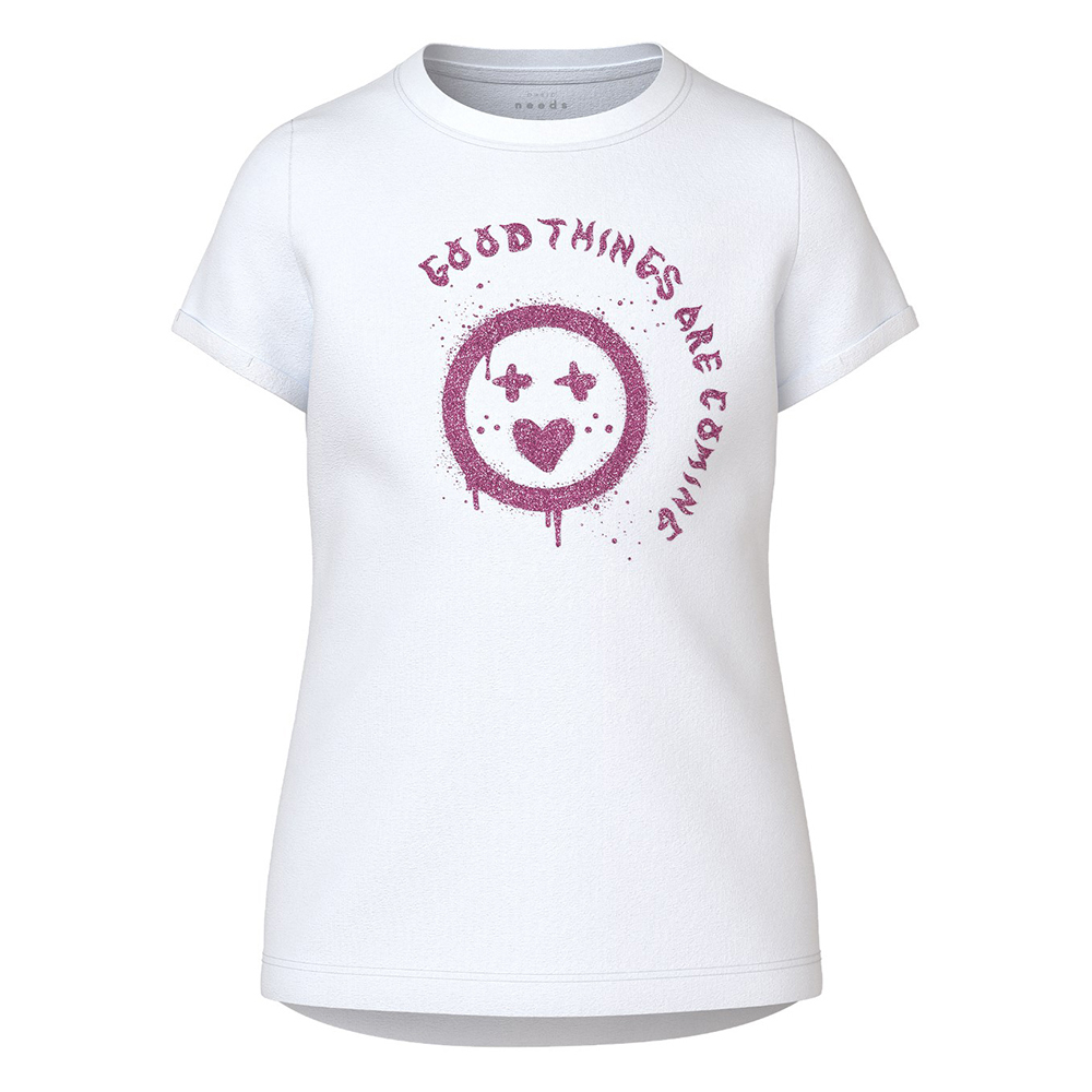 Name It Vix puuvillane t-särk, bright white/smiley