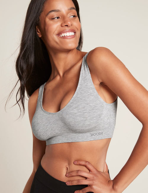 Boody rinnahoidja Padded Shaper Crop Bra, light grey marl