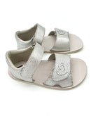 EF barefoot nahast sandaalid, silver