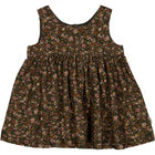 Wheat Pinafore Wrinkles kleit baby, dark army flowers