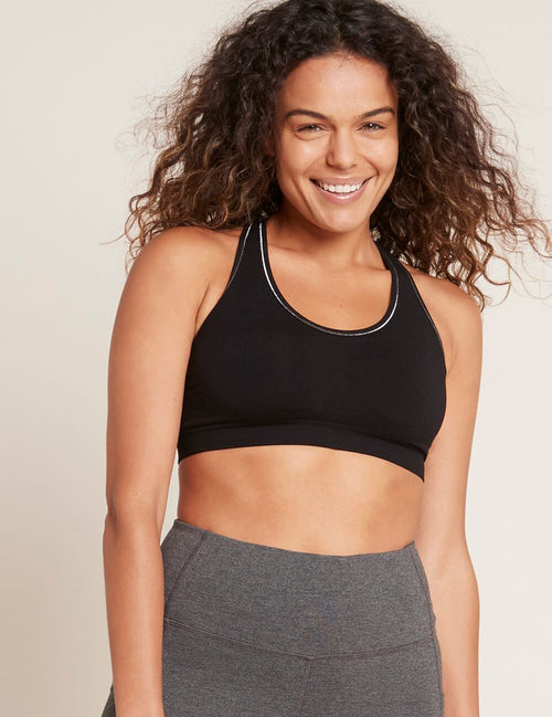 Boody spordirinnahoidja Raceback Sports Bra, black/silver