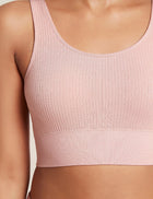 Boody Ribbed Seamless Bra, dusty pink