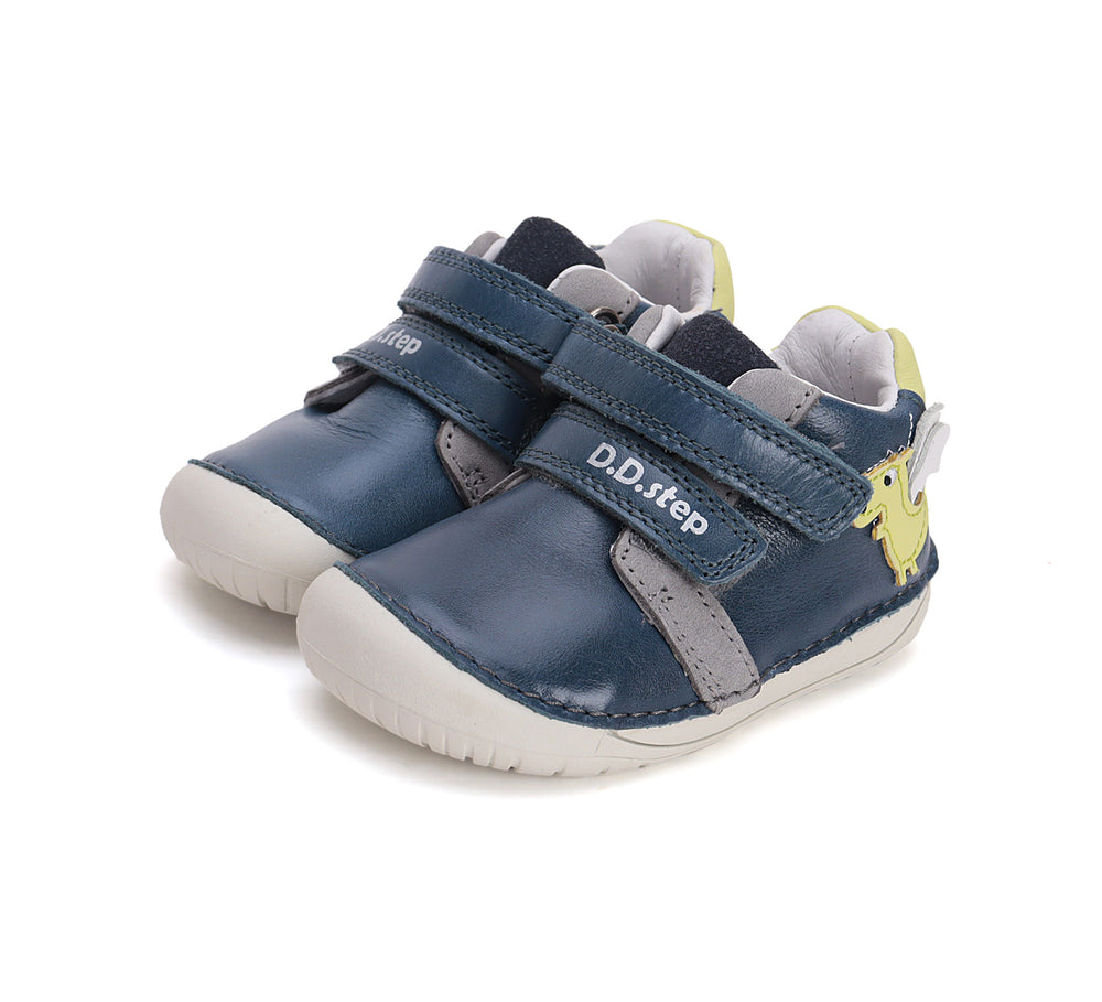 D.D.Step natuke kõrgema säärega nahast barefoot-tossud, royal blue/draakon 070