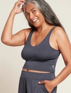 Boody Shelf Bra Crop Top, storm