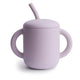 Mushie Harjutustass kõrrega- Soft Lilac