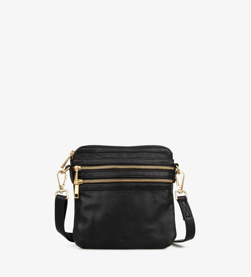 Treats Simone, pehmest naturaalsest nahast crossbody-kott - Black