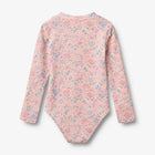 Wheat Margot pikkade varrukatega ujumistrikoo, pink heart flowers
