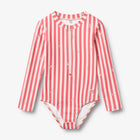 Wheat Margot pikkade varrukatega ujumistrikoo, red stripe flowers