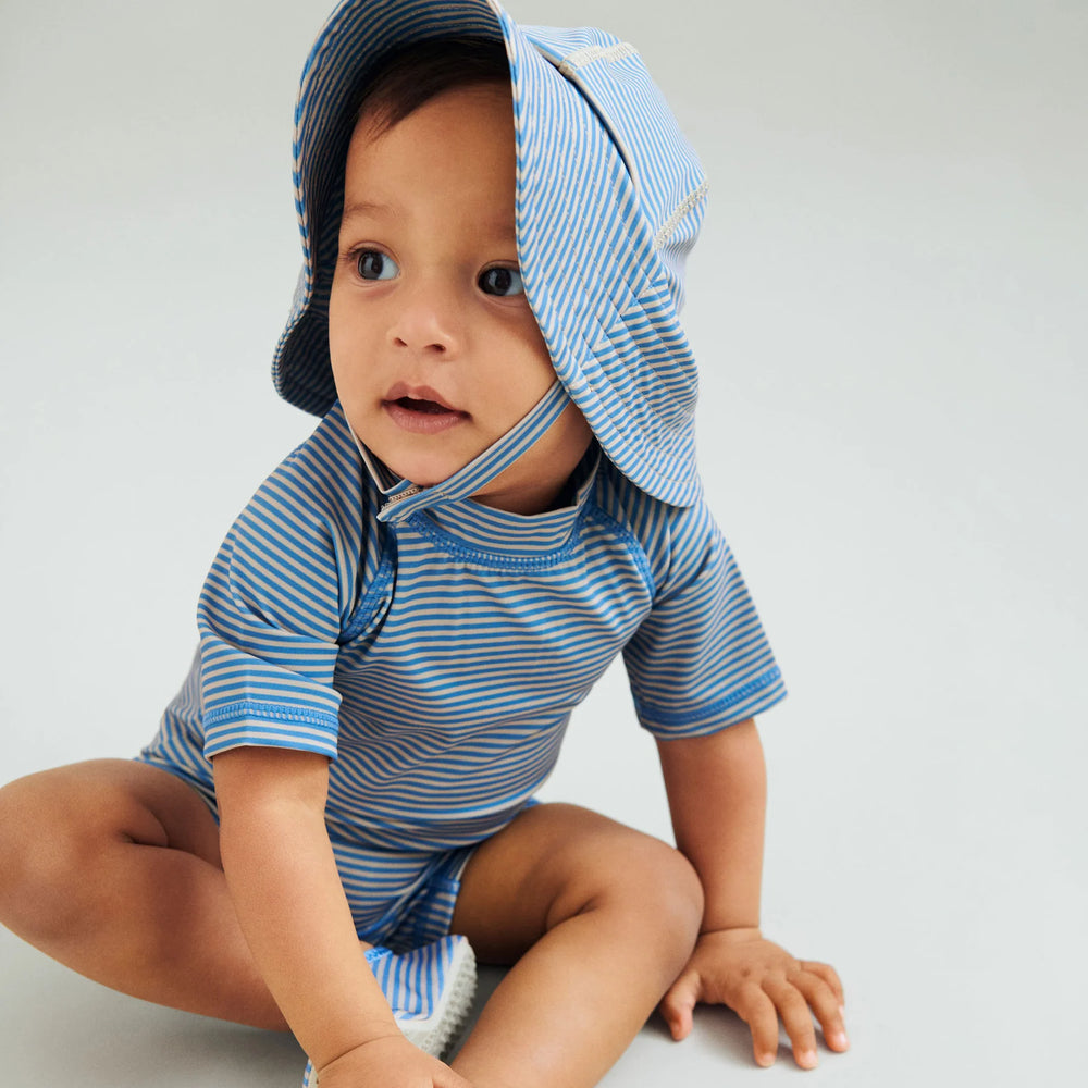 Wheat S/S Cas lühikeste varrukatega ujumistrikoo, bold blue stripe