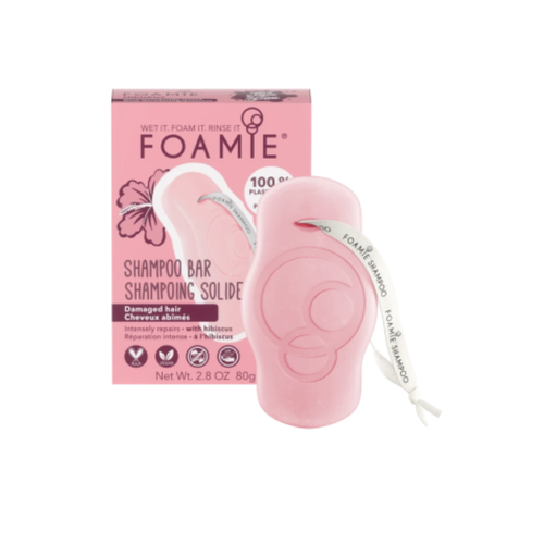 FOAMIE Hibiskiss tahke šampoon kahjustatud juustele hibiskuseõie- ning nõgeseekstraktiga, 80 gr