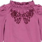 Müsli Petit blossom applique l/s body, boysenberry
