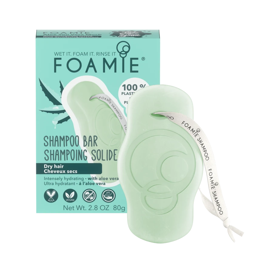 FOAMIE Aloe vera you very much tahke šampoon kuivadele juustele aloe veraga, 80 gr