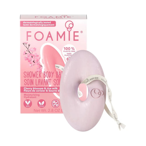 FOAMIE 2in1 puhastav ja toitev tahke kehaseep kirsiõite ja riisipiimaga, 80 gr