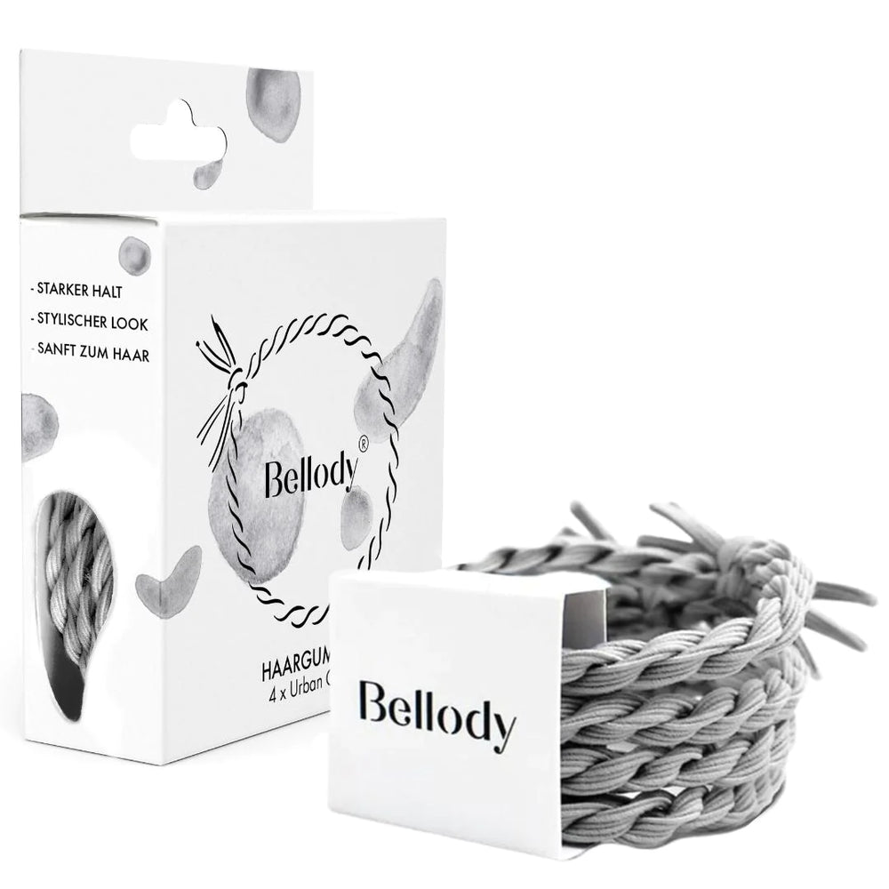 Bellody juuksekummid 4 tk- Urban Gray