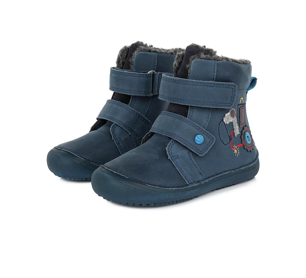 D.D.Step villase voodriga barefoot-saapad, royal blue/traktor 063