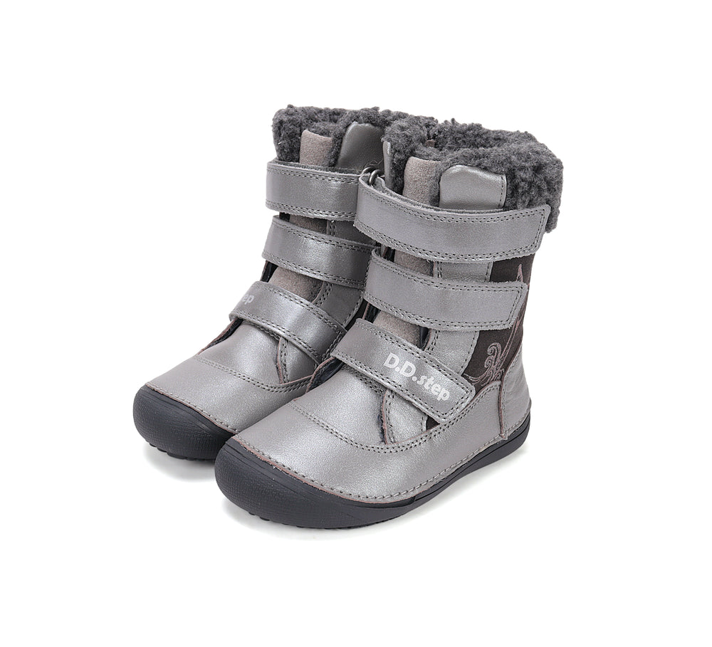 D.D.Step kõrge sääre ja villase voodriga barefoot-saapad, dark grey/063