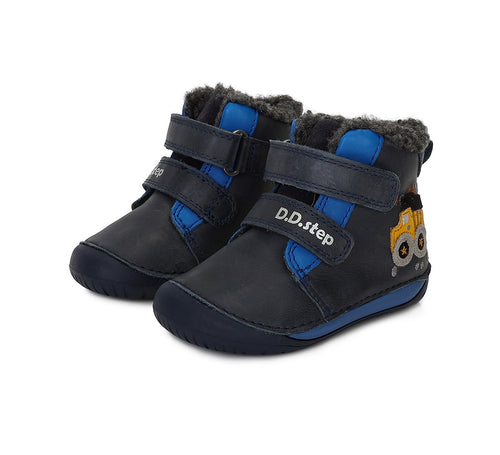 D.D.Step villase voodriga nahast barefoot-saapad, royal blue/kallur 070