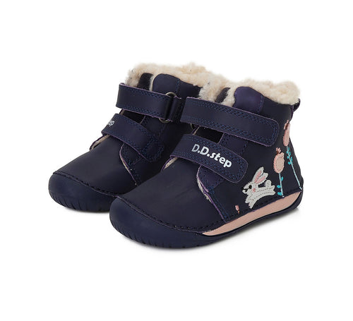 D.D.Step nahast barefoot-saapad, royal blue/jänes 070