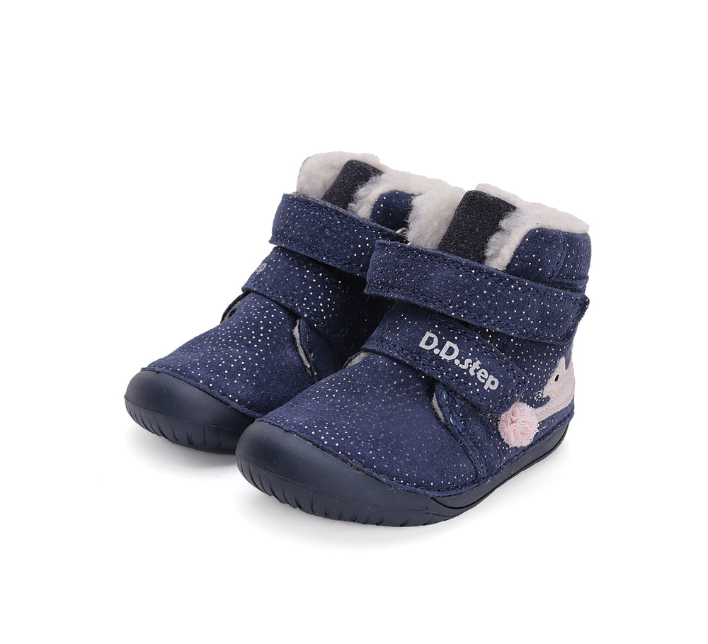 D.D.Step nahast barefoot-saapad, bermuda blue/kass palliga 070
