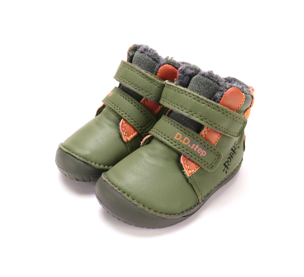 D.D.Step nahast barefoot-saapad, olive/Roar...