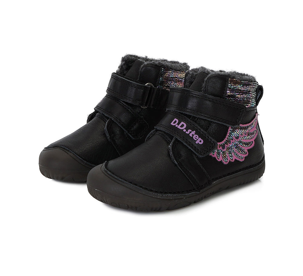 D.D.Step sooja voodri ja helendava tallaga barefoot-saapad, black/tiivad 073