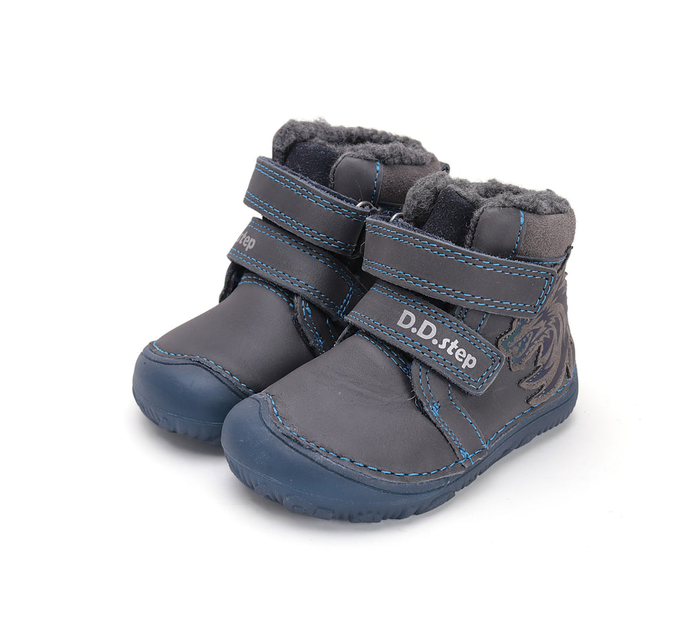 D.D.Step helendava talla ja embleemiga barefoot-saapad, royal blue/draakon 073