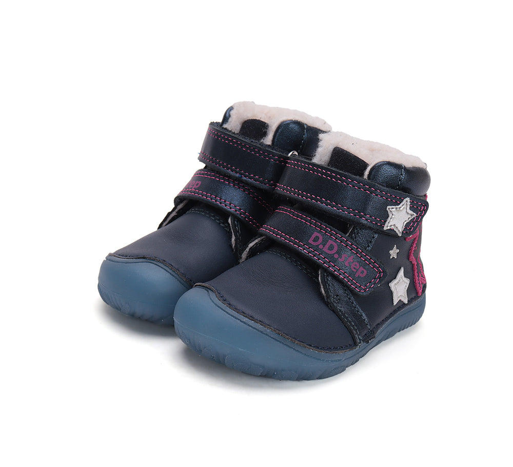 D.D.Step helendava talla ja embleemiga barefoot-saapad, royal blue/haldjas 073