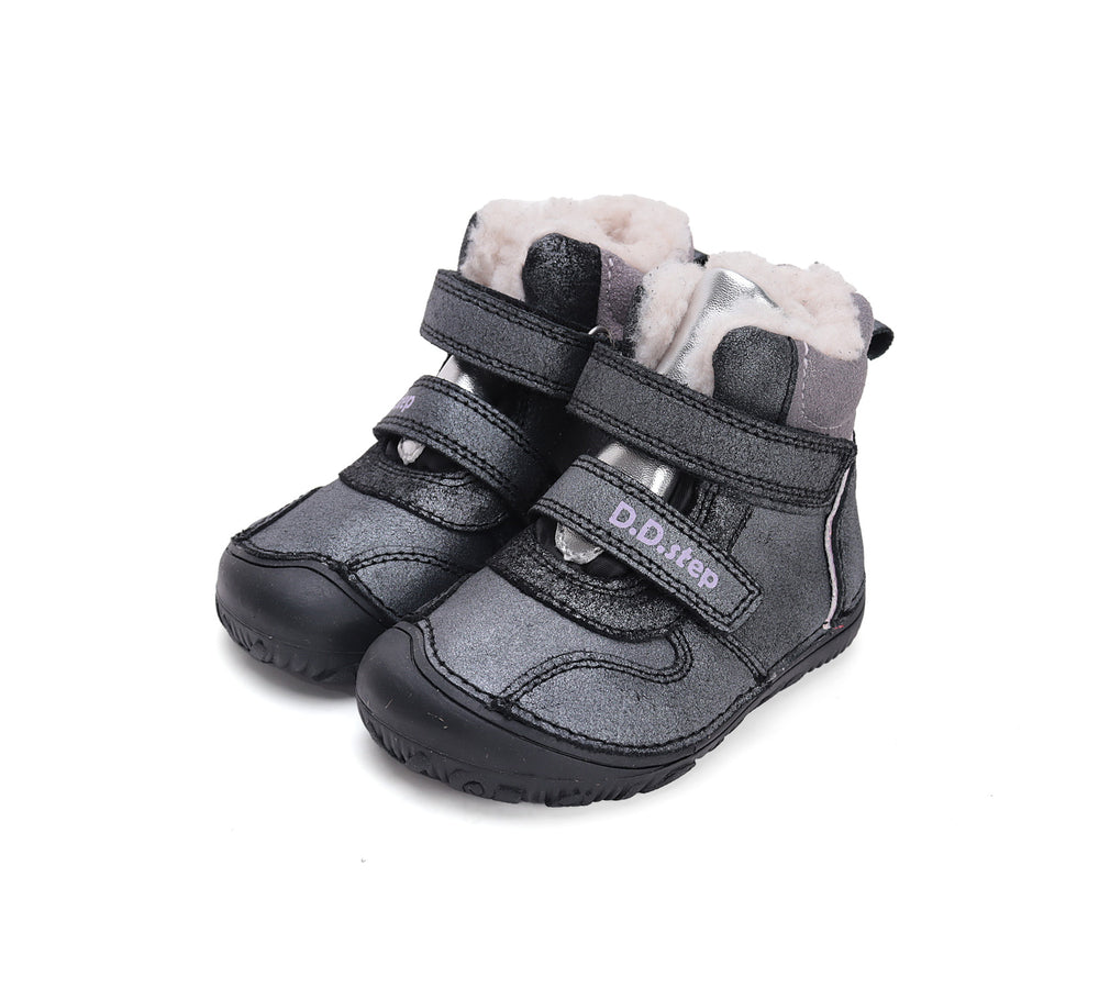D.D.Step villase voodriga nahast barefoot-saapad, black/AW'24 073