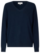Rosemunde 100% kašmiirist V-kaelusega kampsun, midnight navy