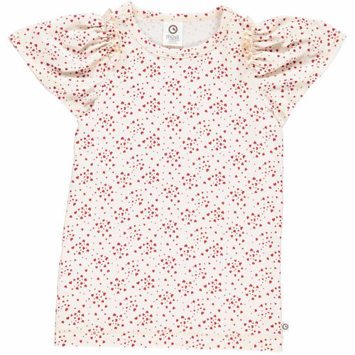Müsli Love butterfly s/s T, buttercream/berry red