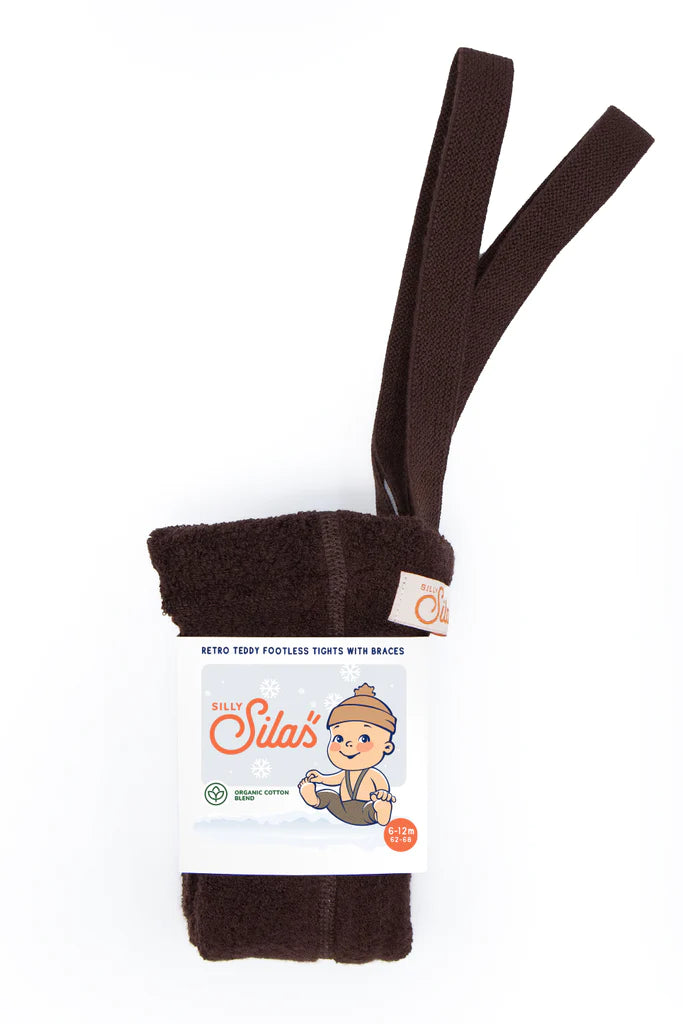Silly Silas Teddy traksidega retro soojad retuusid, chocolate