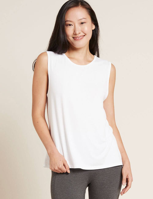 Boody Women's Active Muscle Tank Top, white