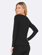 Boody Long Sleeve Round Neck T-Shirt, black