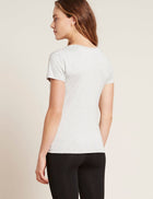 Boody V-neck T-Shirt, light grey marl