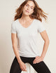 Boody V-neck T-Shirt, light grey marl