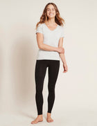 Boody V-neck T-Shirt, light grey marl