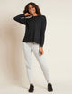 Boody Women's Weekend Crew Pullover, black