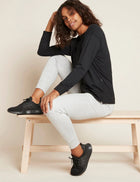 Boody Women's Weekend Crew Pullover, black