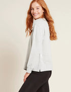 Boody Women's Weekend Crew Pullover, grey marl