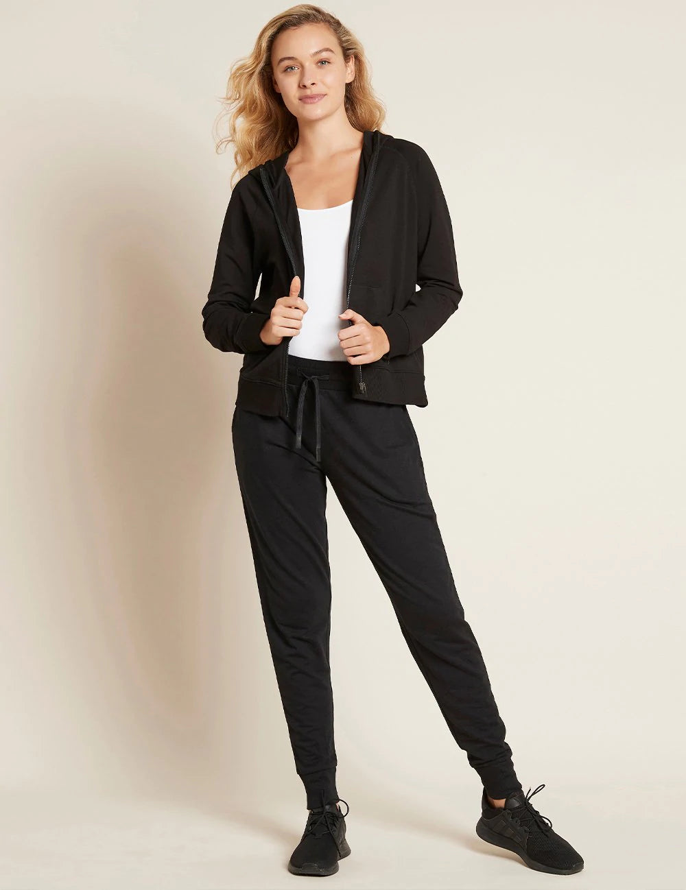 Boody Women's Weekend Zip-Up Hoodie, black