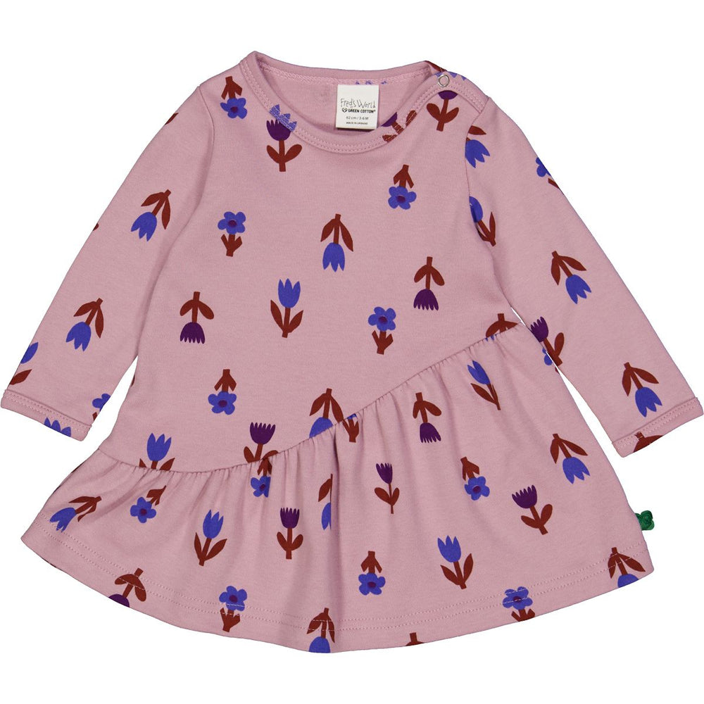 Müsli Deco l/s dress baby, pink haze/star blue/sonic purple