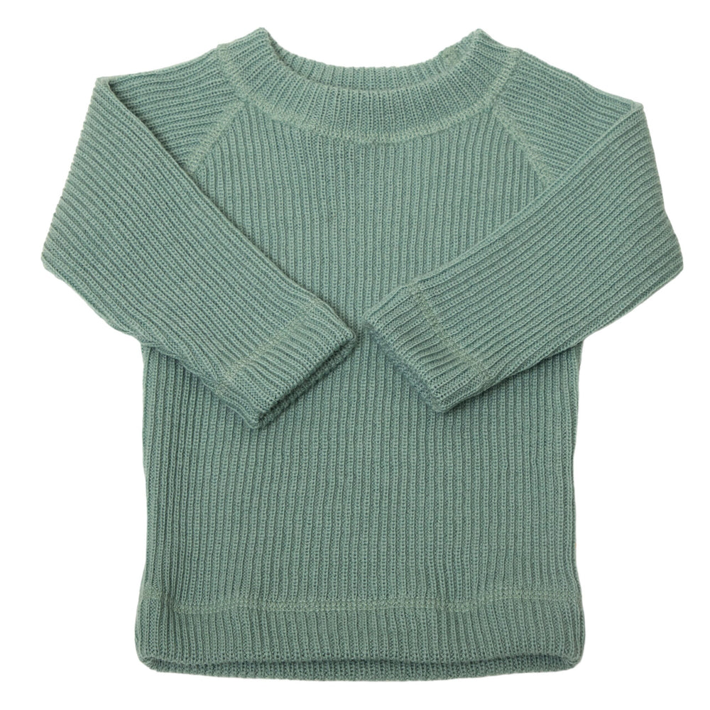 Joha meriinovillane kootud pullover, roheline