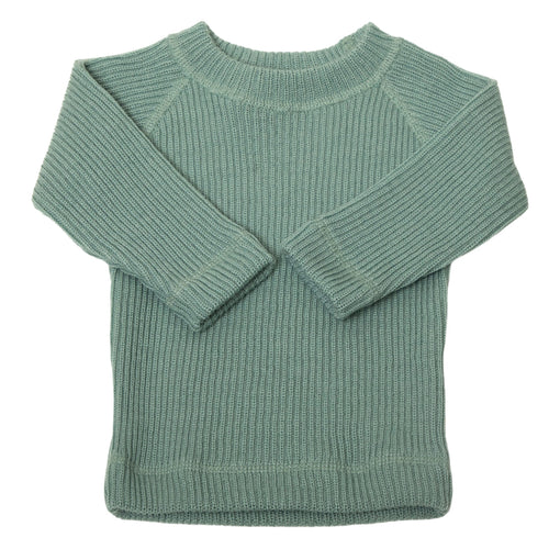 Joha meriinovillane kootud pullover, roheline