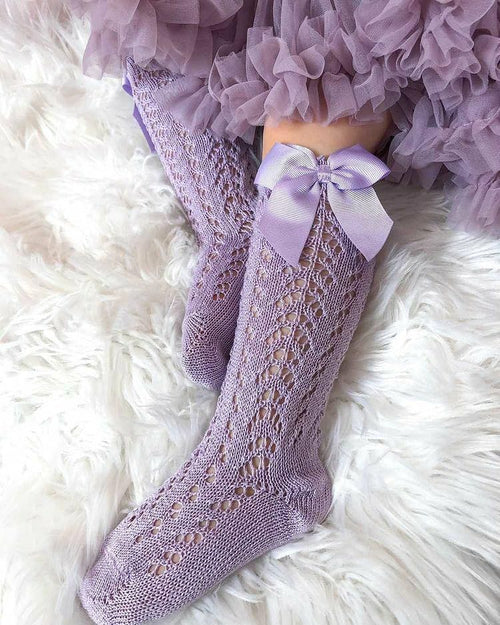 Condor pitsilised puuvillased põlvikud, lipsuga, Mauve