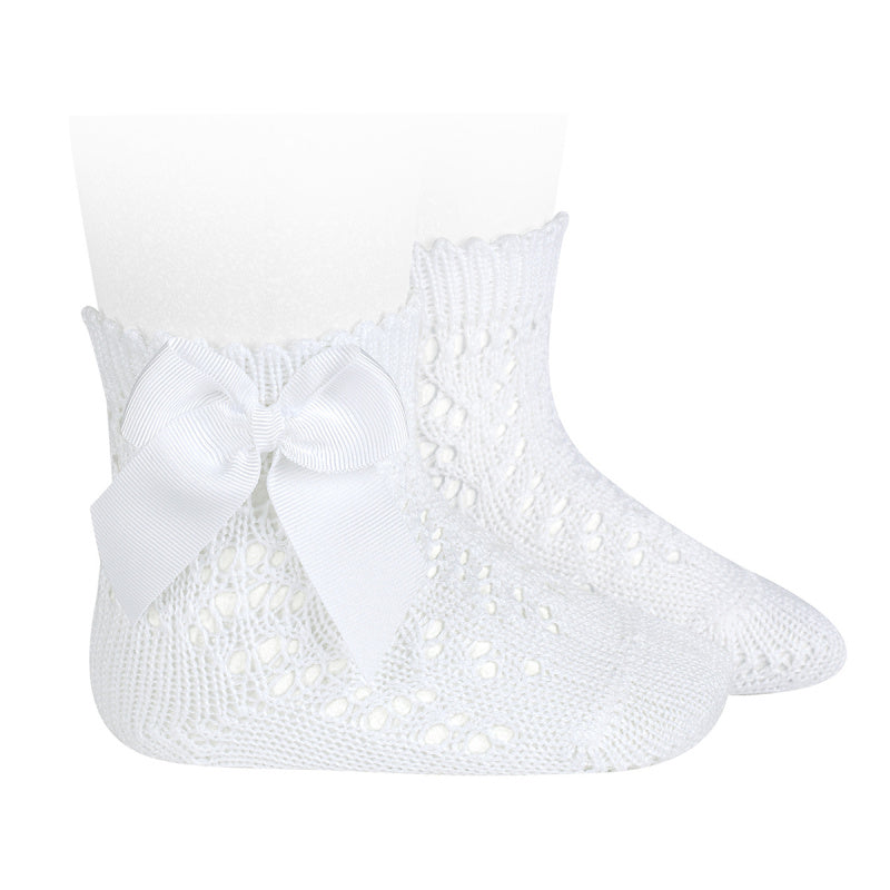 Condor pitsilised puuvillased sokid, lipsuga, White