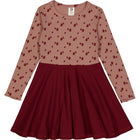 Müsli Apple swing l/s dress, daydream/cabernet/bark